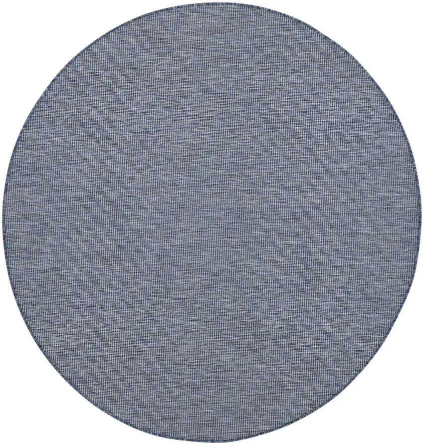 6' Navy Blue Round Power Loom Area Rug Photo 1