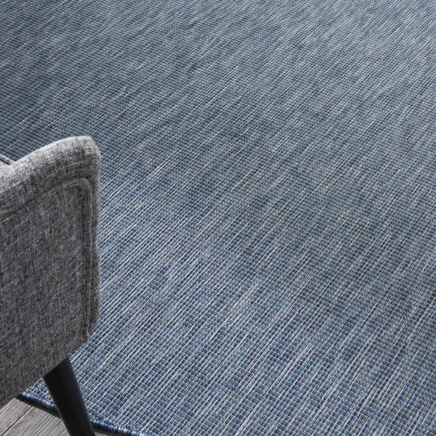 6' Navy Blue Round Power Loom Area Rug Photo 9