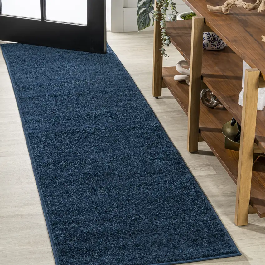 10' Navy Blue Runner Rug Photo 3