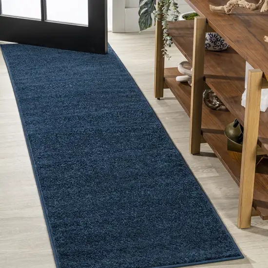 8' Navy Blue Runner Rug Photo 4