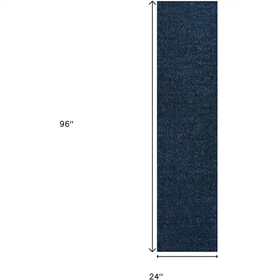 8' Navy Blue Runner Rug Photo 8