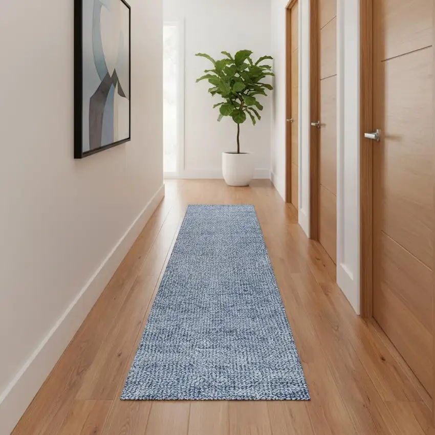 10' Navy Blue Runner Rug Photo 1