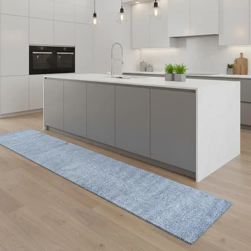 8' Navy Blue Runner Rug Photo 1