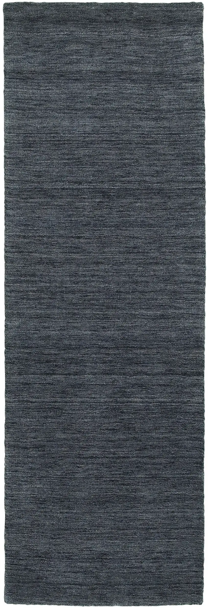 8' Navy Blue Wool Hand Tufted Runner Rug Photo 2