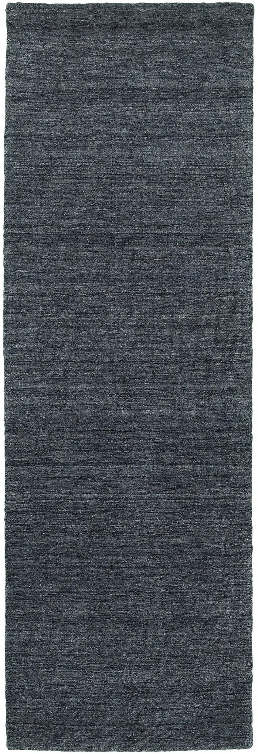 8' Navy Blue Wool Hand Tufted Runner Rug Photo 5