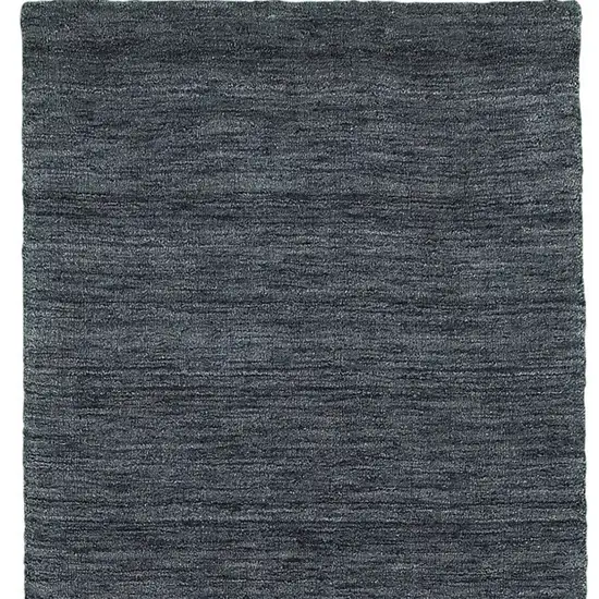 8' Navy Blue Wool Hand Tufted Runner Rug Photo 4