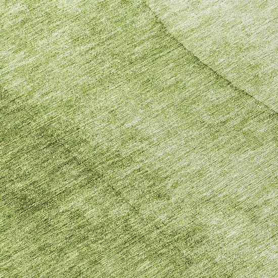 8' Olive Green And Artichoke Green Round Ombre Washable Indoor Outdoor Area Rug Photo 8