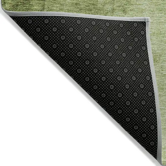 8' Olive Green And Artichoke Green Round Ombre Washable Indoor Outdoor Area Rug Photo 2