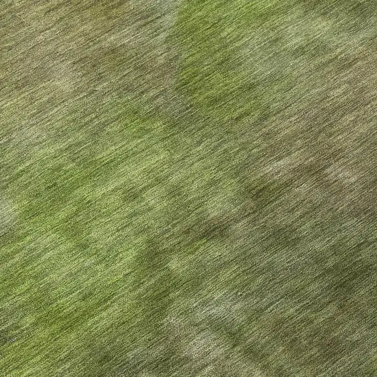 8' Olive Green And Gray Round Abstract Washable Indoor Outdoor Area Rug Photo 8