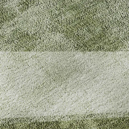 8' Olive Green Gray And Silver Geometric Washable Round Rug With UV Protection Photo 9