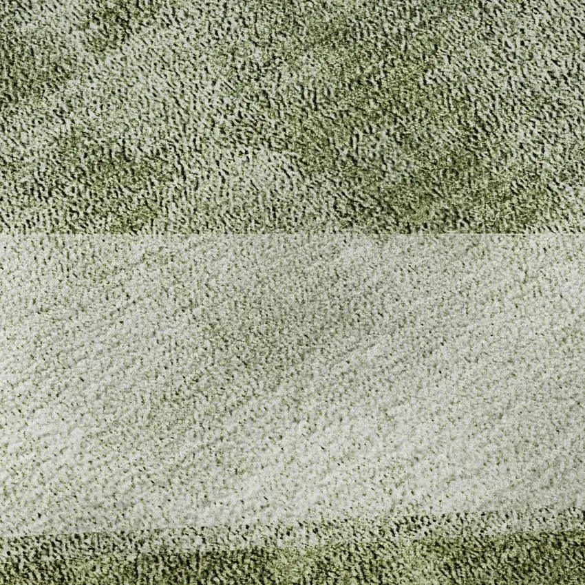 8' Olive Green Gray And Silver Geometric Washable Round Rug With UV Protection Photo 9