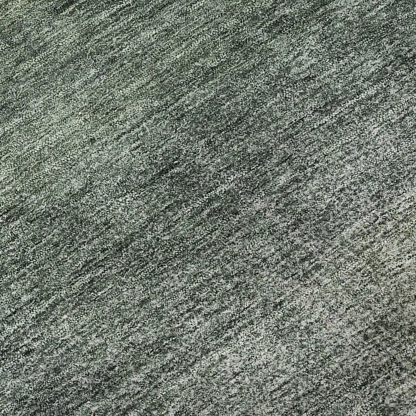 8' Olive Green Ivory And Gray Abstract Washable Round Rug With UV Protection Photo 9