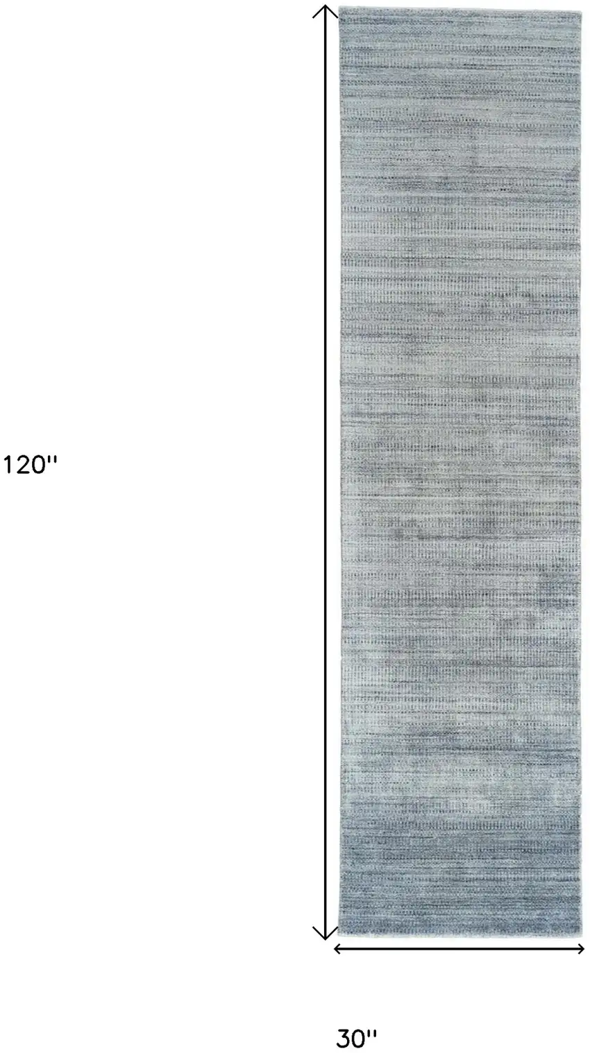 10' Ombre Hand Woven Runner Rug Photo 4