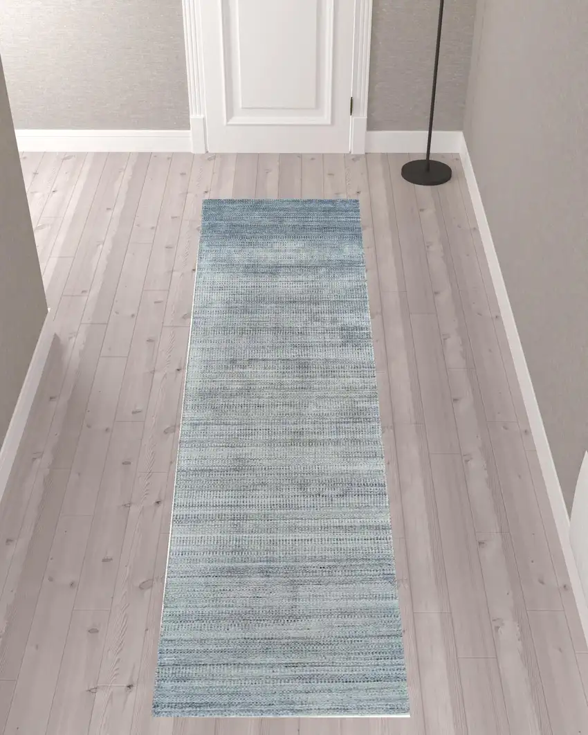 10' Ombre Hand Woven Runner Rug Photo 3