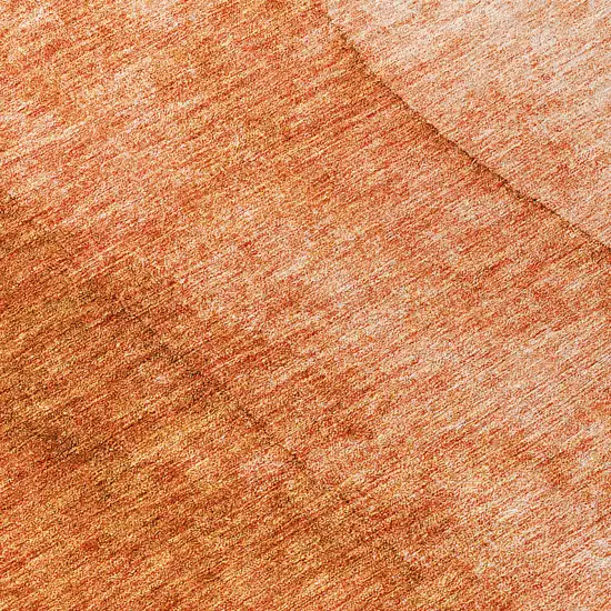 8' Orange And Copper Round Ombre Washable Indoor Outdoor Area Rug Photo 8