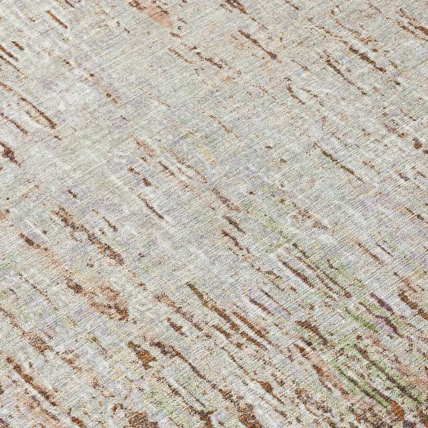 8' Orange And Copper Round Striped Washable Indoor Outdoor Area Rug Photo 7