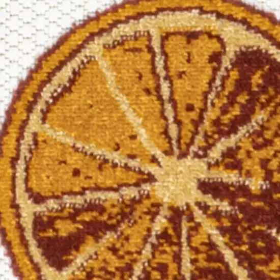 8' Orange And Cream Polka Dot Indoor Outdoor Runner Rug Photo 4