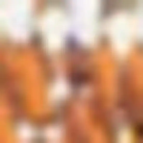 8' Orange And Cream Striped Indoor Outdoor Runner Rug Photo 2