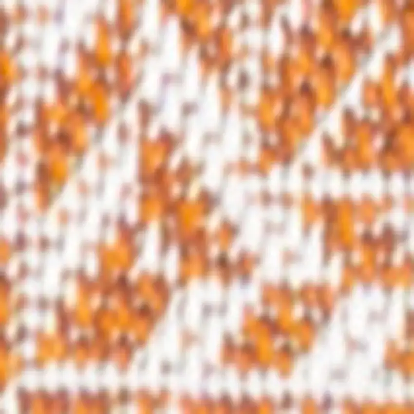 8' Orange And Cream Striped Indoor Outdoor Runner Rug Photo 3