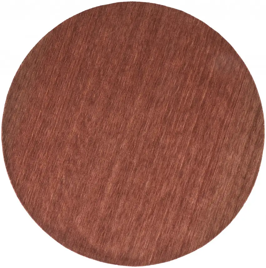 8' Orange And Red Round Wool Hand Woven Stain Resistant Area Rug Photo 1