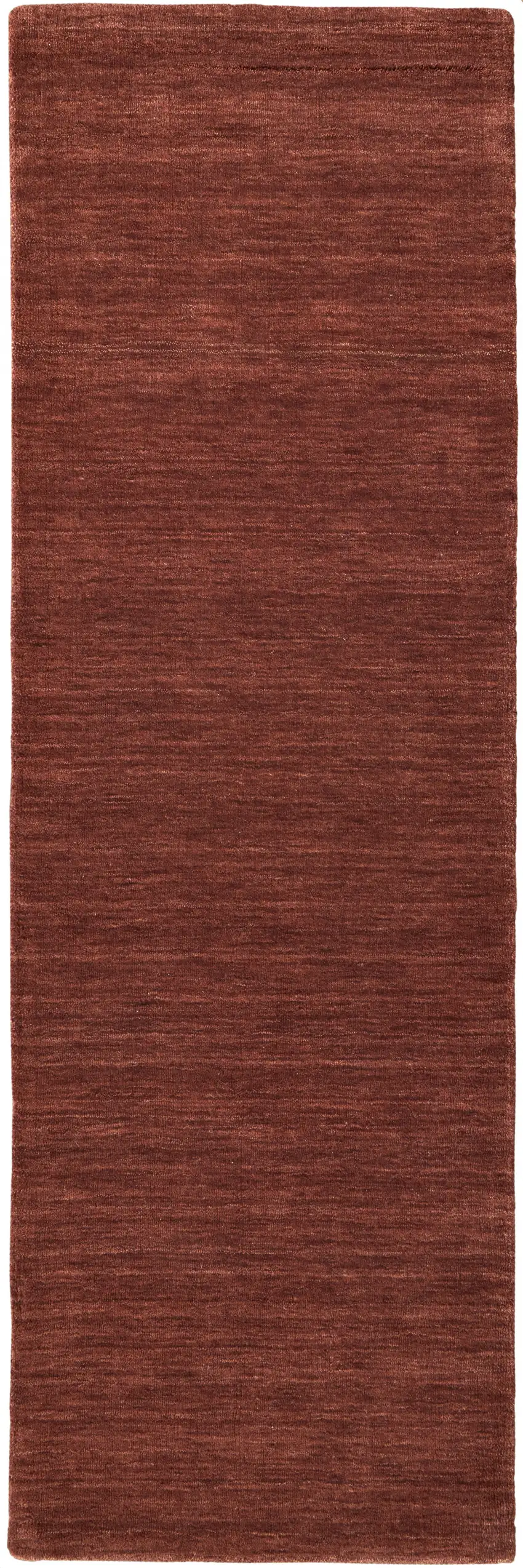 8' Orange And Red Wool Hand Woven Stain Resistant Runner Rug Photo 1