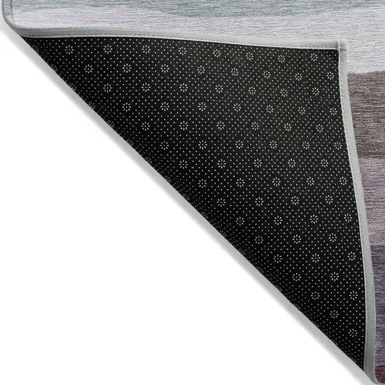 8' Orange Blush And Lavender Round Striped Washable Indoor Outdoor Area Rug Photo 5