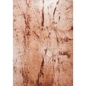 Photo of 5' Orange Brown And White Abstract Washable Round Rug With UV Protection