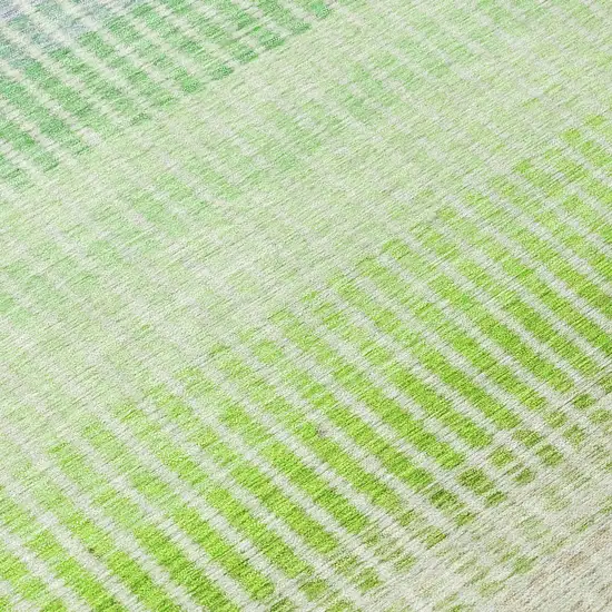 8' Orange Green And Blue Round Striped Washable Indoor Outdoor Area Rug Photo 7