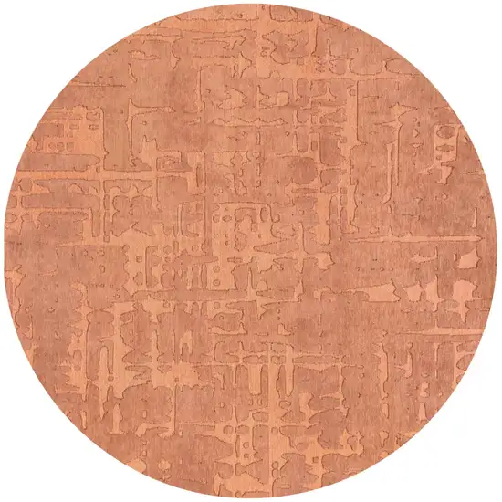 8' Orange Round Abstract Non Skid Area Rug Photo 2