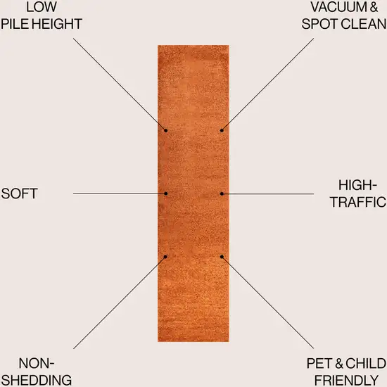 8' Orange Runner Rug Photo 7