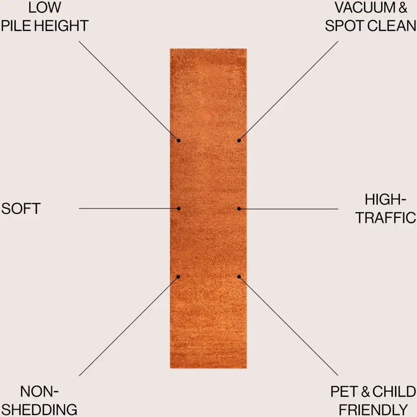 8' Orange Runner Rug Photo 7