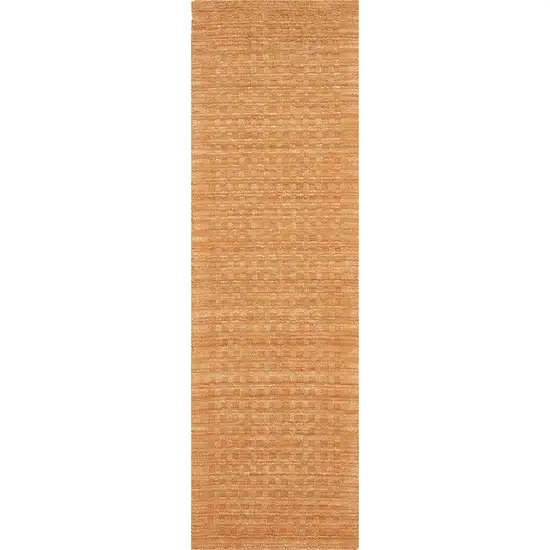 8' Orange Wool Runner Rug Photo 2