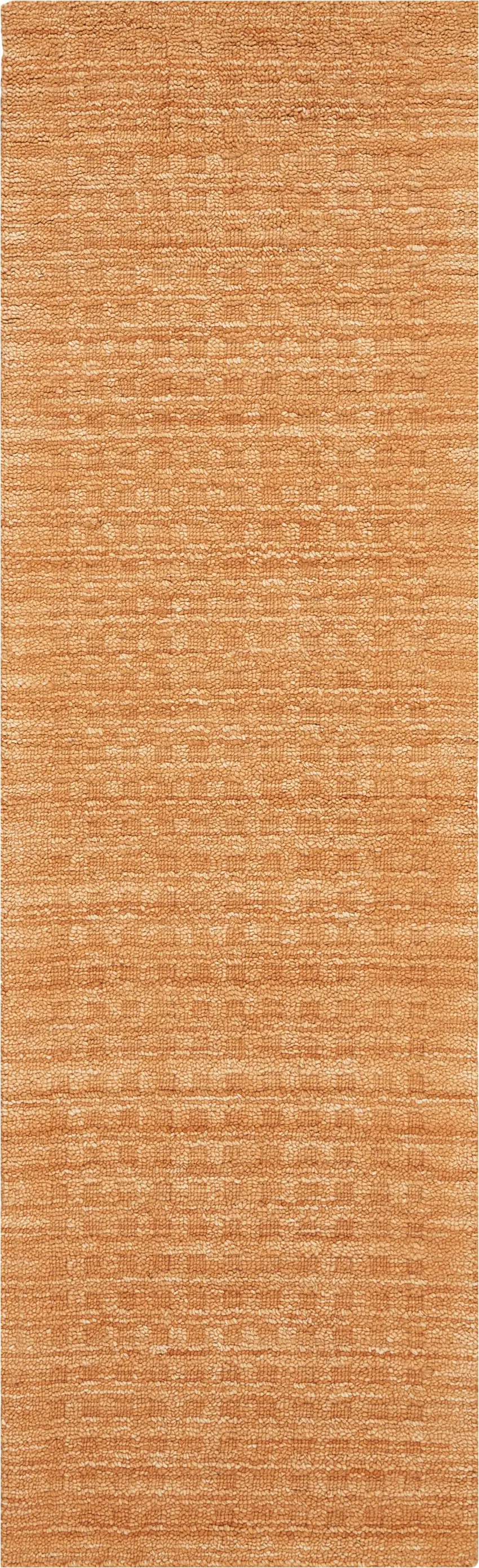 8' Orange Wool Runner Rug Photo 2