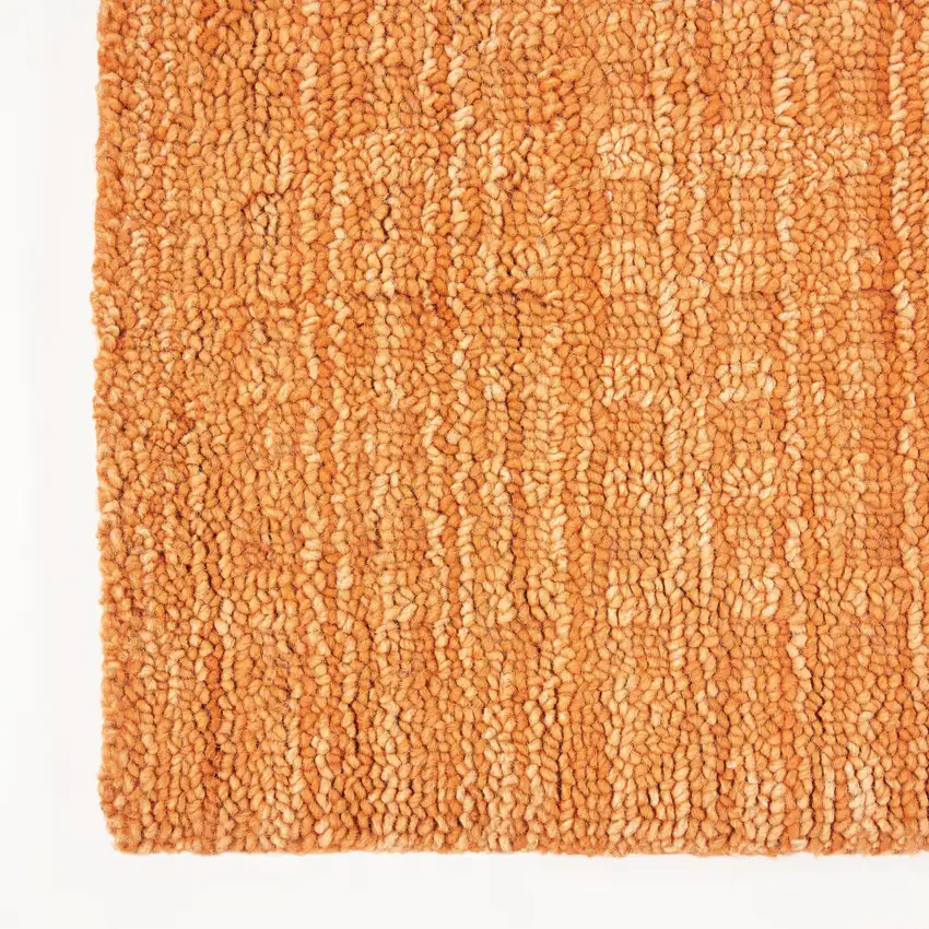 8' Orange Wool Runner Rug Photo 9