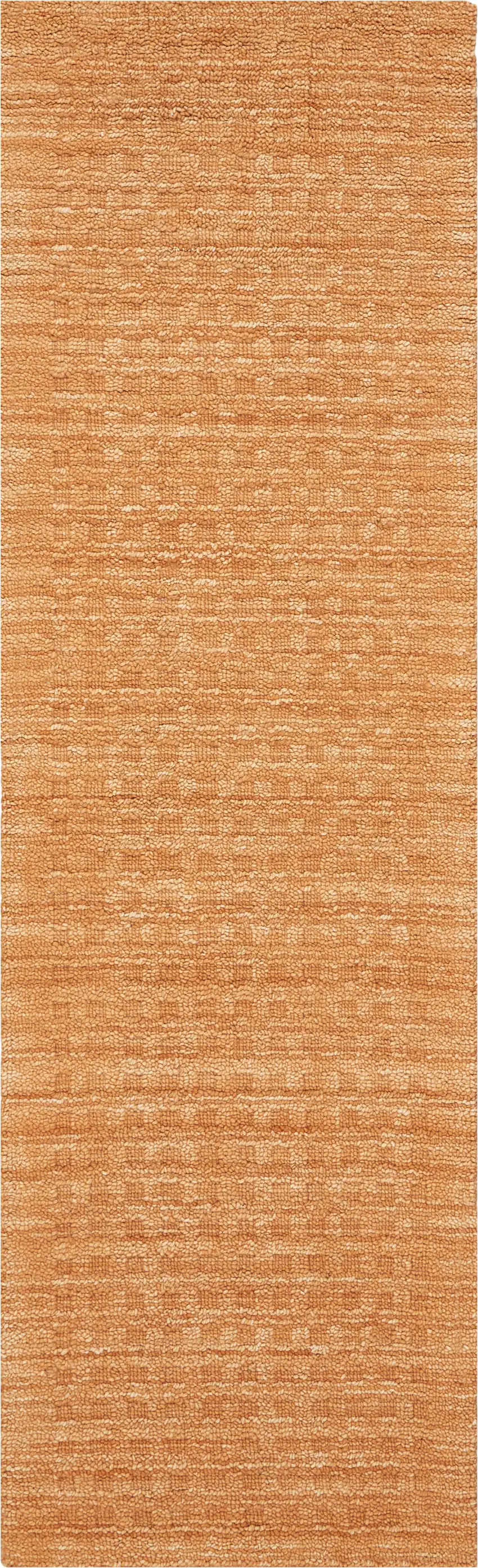 8' Orange Wool Runner Rug Photo 6