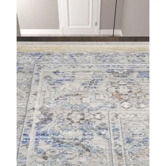 12' Oriental Power Loom Distressed Runner Rug Photo 2