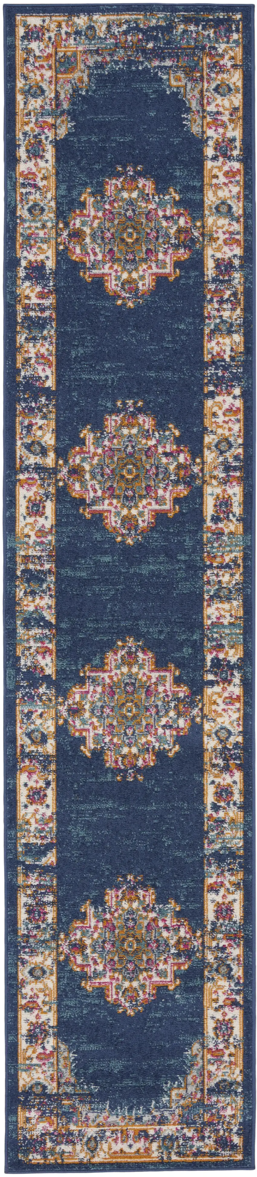 10' Oriental Power Loom Distressed Runner Rug Photo 1