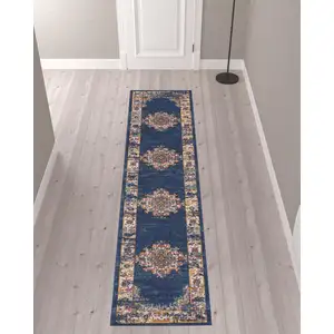 Photo of 10' Oriental Power Loom Distressed Runner Rug