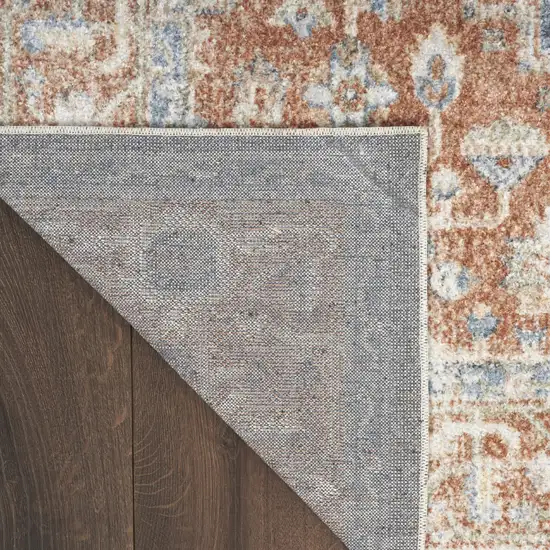 10' Denim Blue Oriental Power Loom Distressed Washable Runner Rug Photo 9