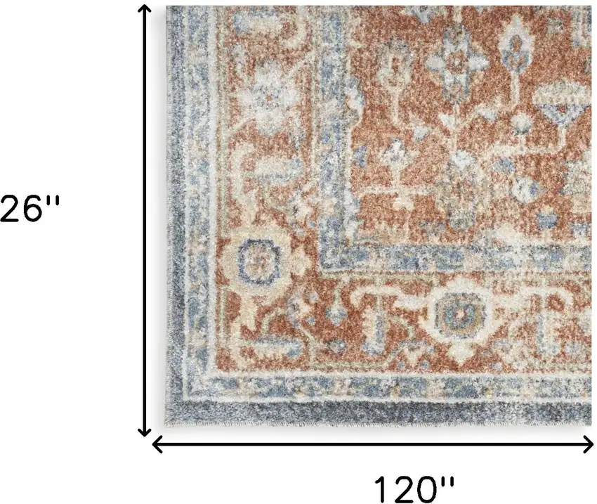 10' Oriental Power Loom Distressed Washable Runner Rug Photo 5