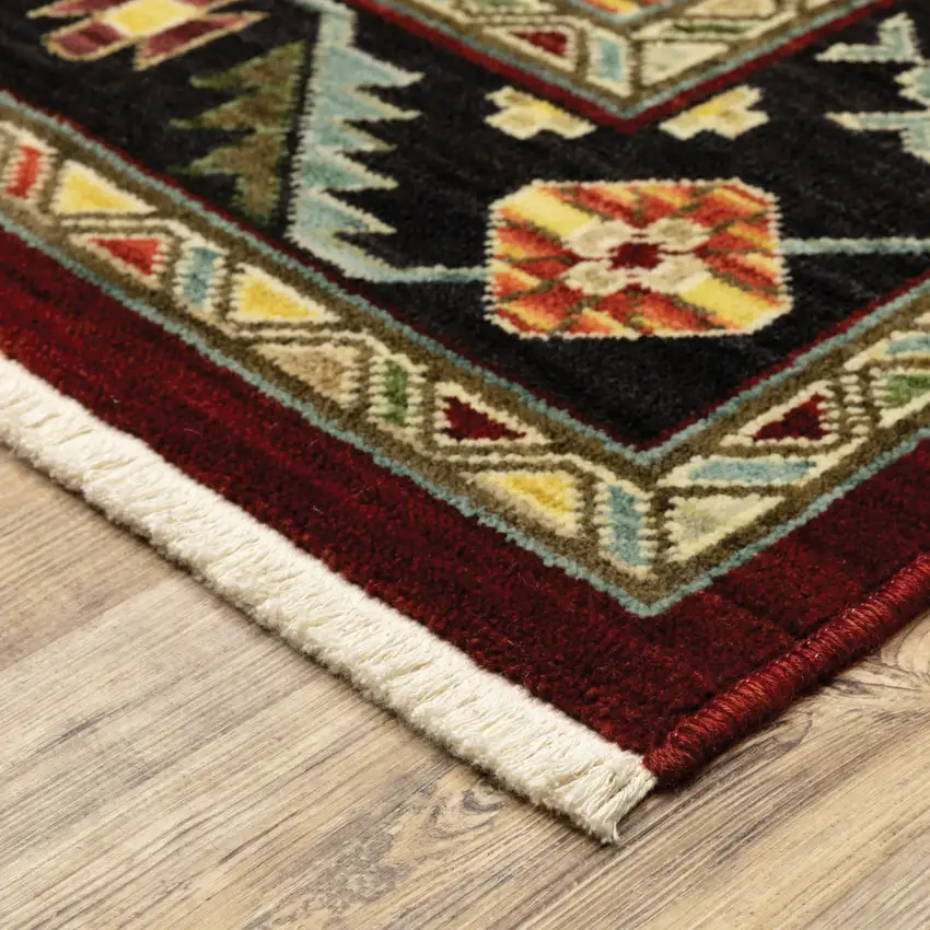 12' Oriental Power Loom Runner Rug With Fringe Photo 5
