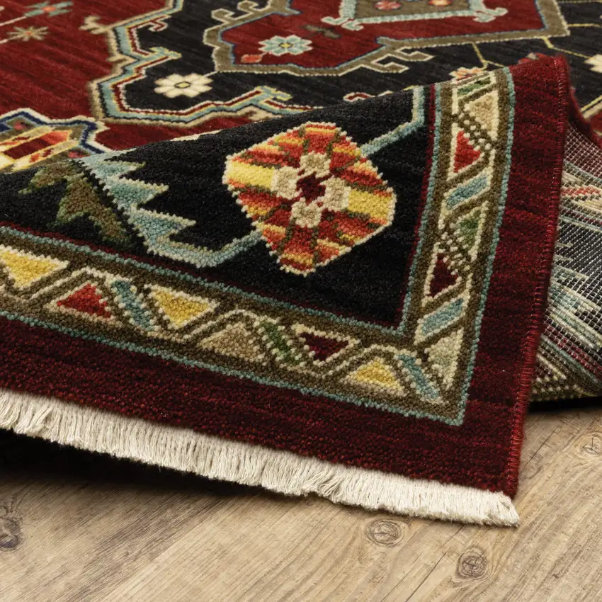 12' Oriental Power Loom Runner Rug With Fringe Photo 8
