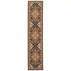 Photo of 12' Oriental Power Loom Runner Rug With Fringe