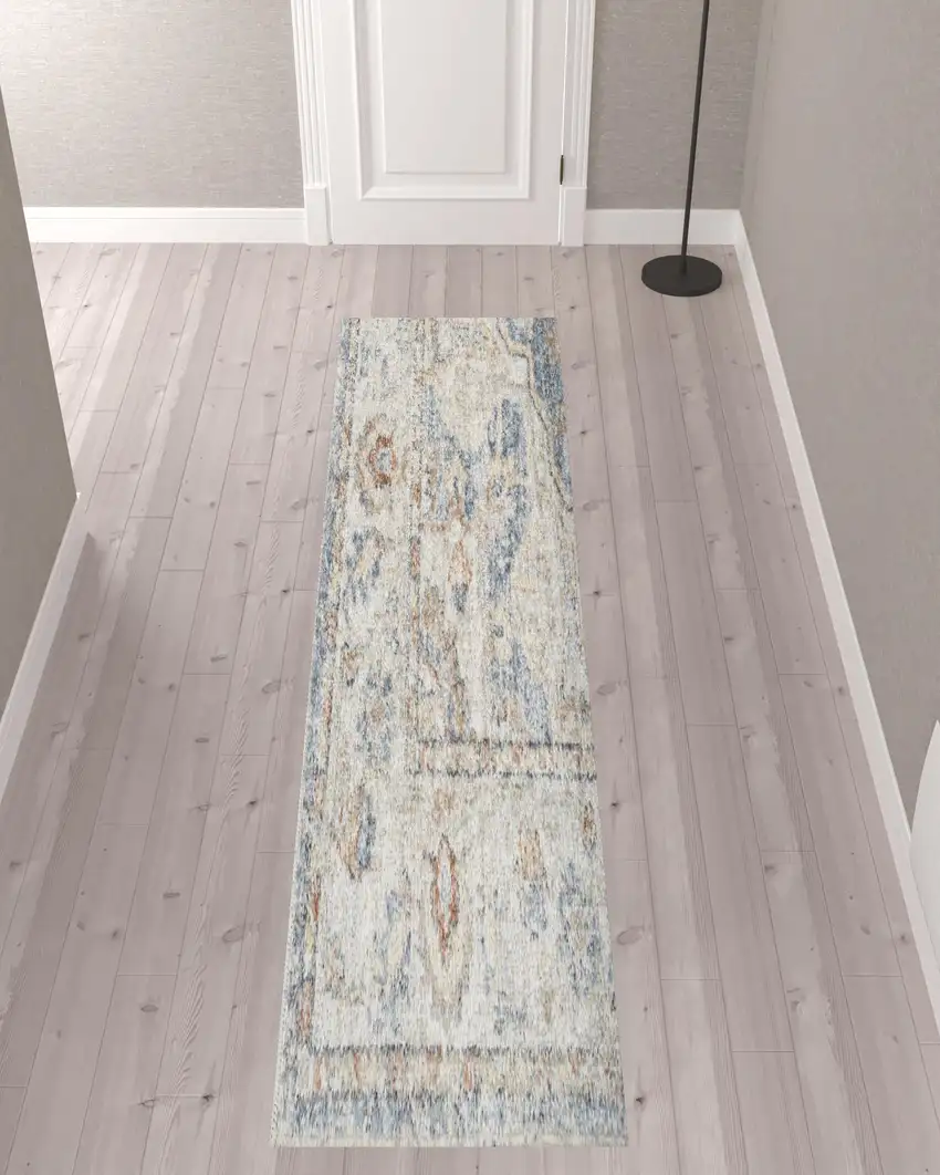 10' Oriental Power Loom Washable Runner Rug Photo 2