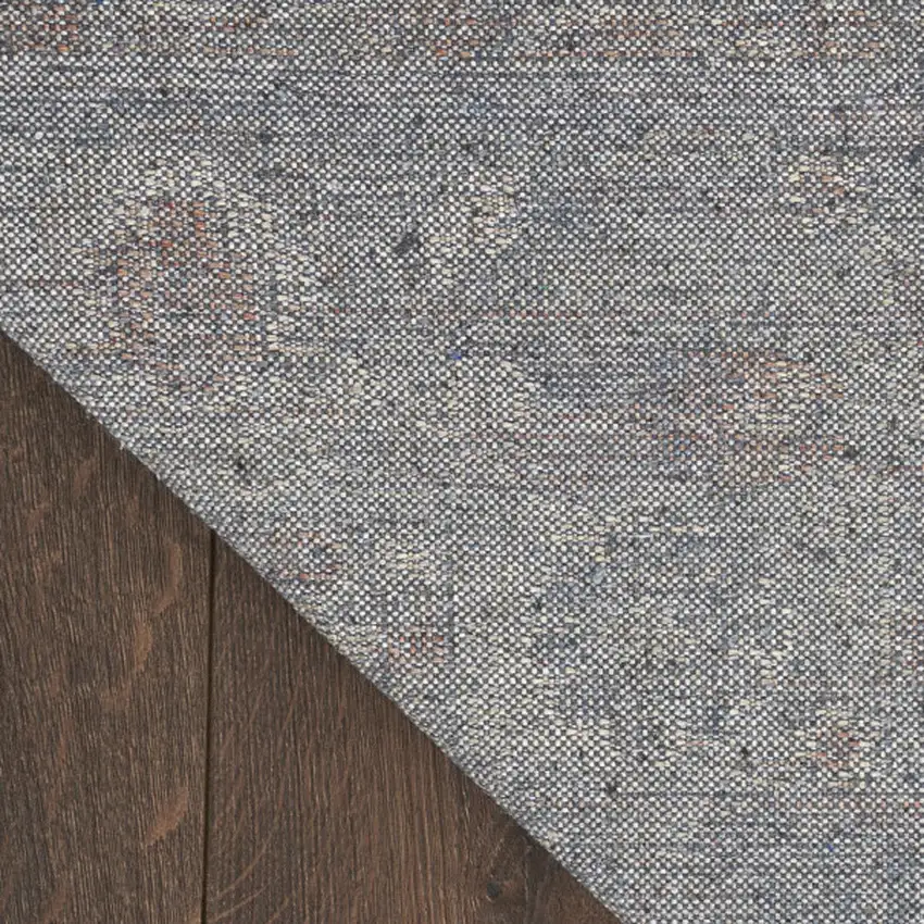 10' Denim Blue Oriental Power Loom Washable Runner Rug Photo 8