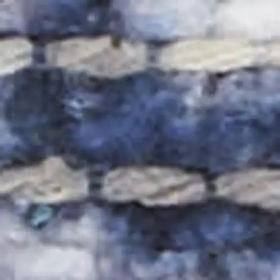 10' Ivory and Blue Oriental Power Loom Washable Runner Rug Photo 3