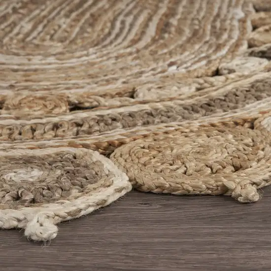 9' Oval Shaped Natural Toned Area Rug Photo 2