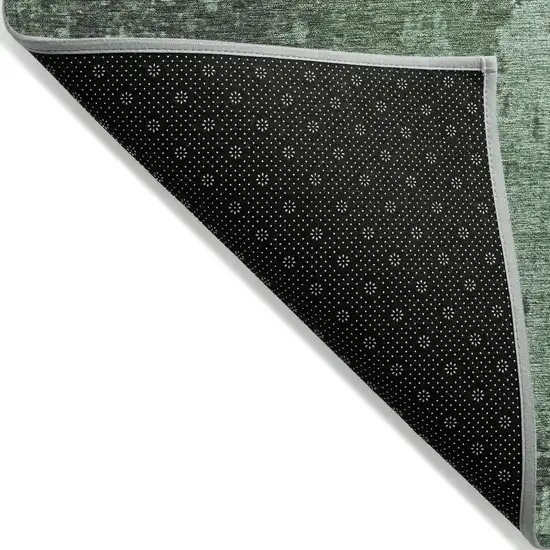 8' Pale Aqua And Sage Round Abstract Washable Indoor Outdoor Area Rug Photo 9