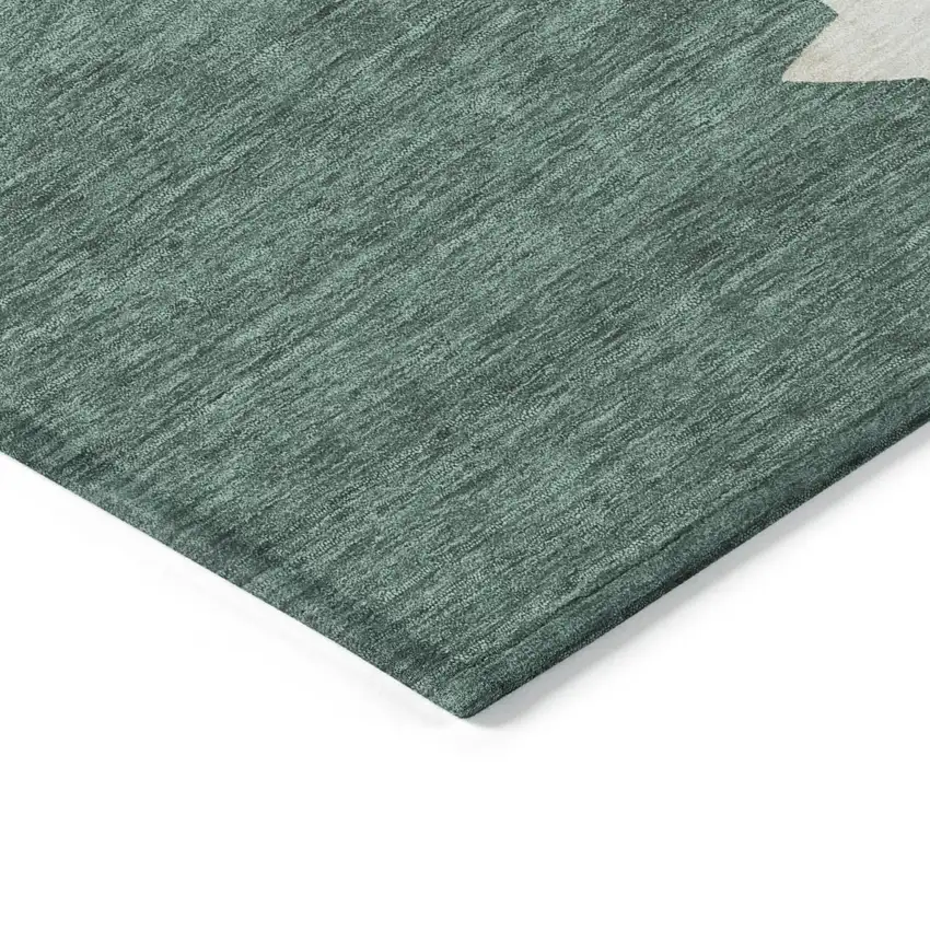 8' Pale Aqua Beige Ivory And Taupe Round Presents Washable Indoor Outdoor Area Rug Photo 5