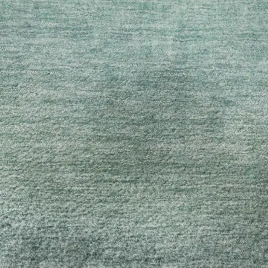 8' Pale Aqua Gray And Ivory Ombre Washable Round Rug With UV Protection Photo 9